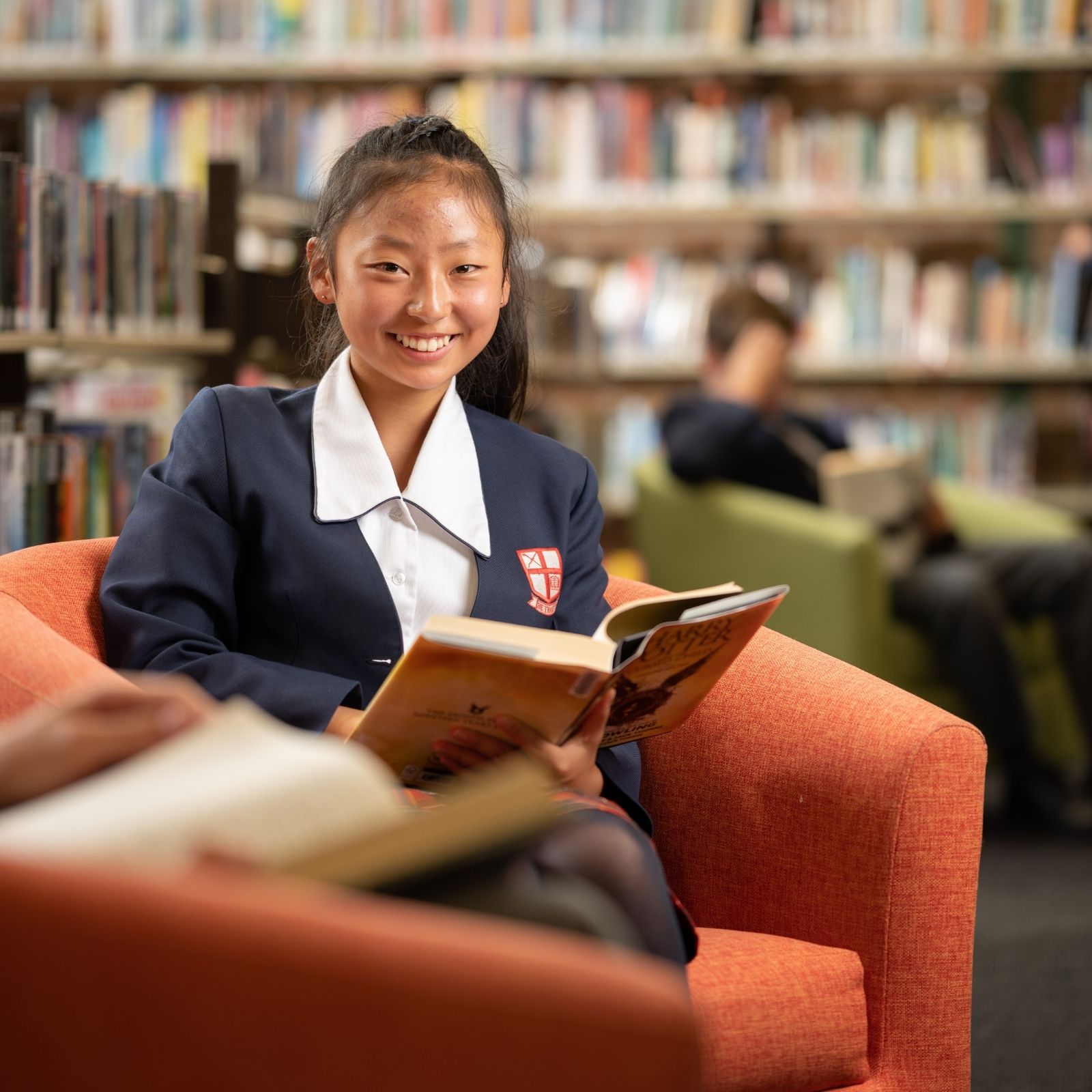 Reading in the library at Northholm