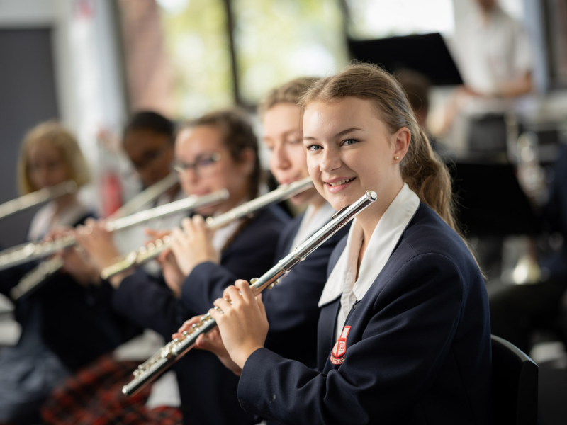 Northholm music student playing flute