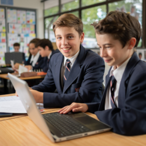 Northholm students using technology in the classroom