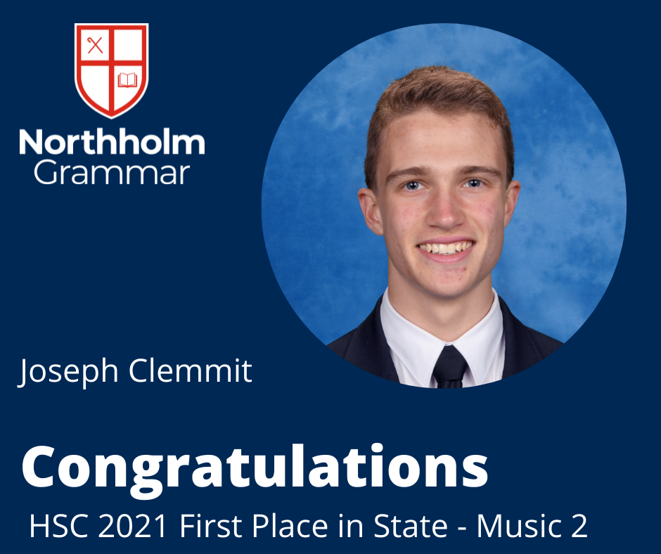 Congratulations First in State Music 2 Joseph Clemmit