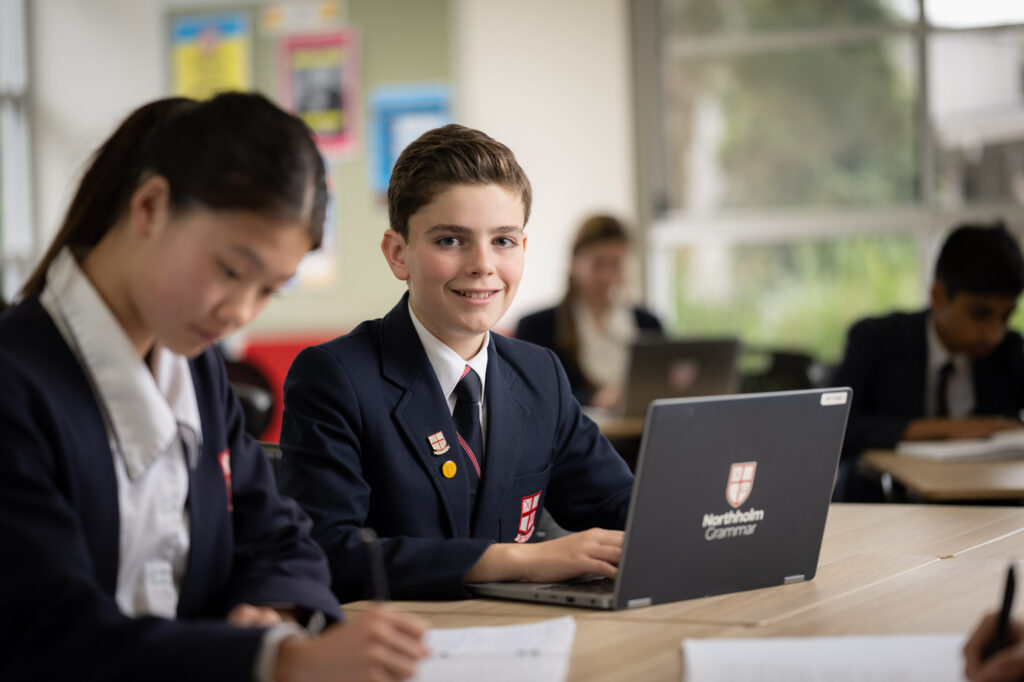 Northholm Grammar School students studying in class