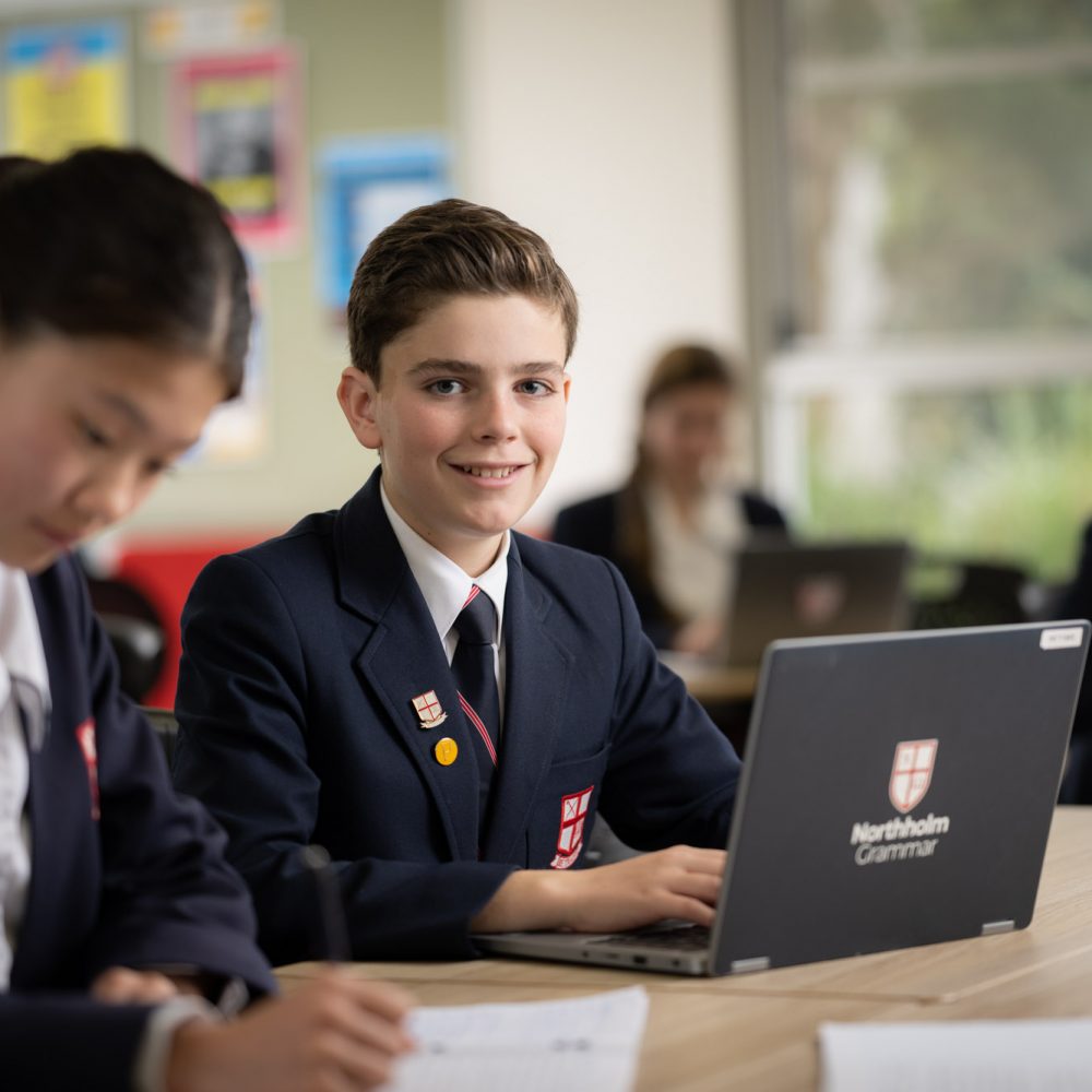 Northholm Grammar School students studying in class