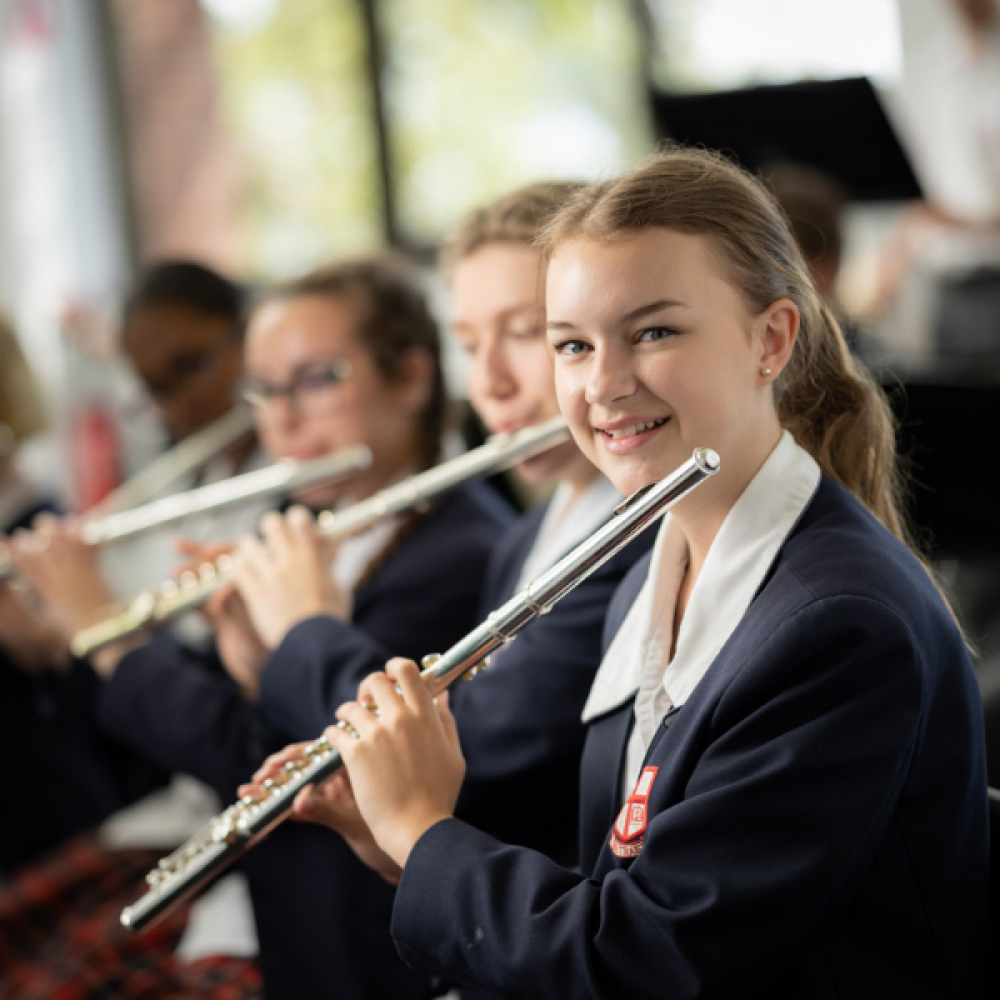 Northholm music student playing flute